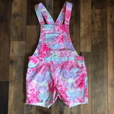 Children  s Place shortalls Overalls pink patchwork girls Size 12 New w/tags Xd 