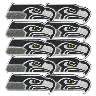 10 pcs Seattle Seahawks Nation Football Logo Size 4.3''x1.5'' Sew Iron on Patches