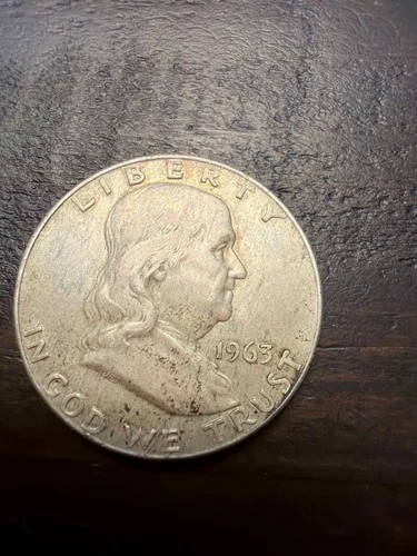 1963 D FRANKLIN HALF DOLLAR 90% SILVER DENVER MINT .50¢ UNITED STATES OF AMERICA