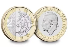 2023 King Charles III Flowers £2 Coin Two Pounds UNC (with Privy Mark)