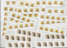 99  STAMPS ....99 CENTS.... COLLECTING   BOBCATS, APPLES,, HOBBY, , CRAFTS