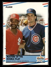 1988 Fleer #628 Masters of the Double Play (Ozzie Smith / Ryne Sandberg)