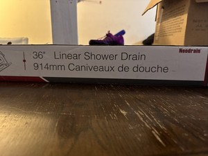 Neodrain 36-Inch Matte Black Linear Shower Drain, 2-in-1 Flat & Tile Insert Cove