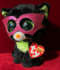 Ty Beanie Boo Boos JINXY The Black and mint Green Halloween Cat with a Mask!