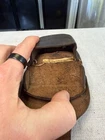 Antique Schuyler Hartley Graham Civil War Era Cap Pouch Black Leather Brass Stud