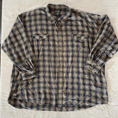 Dakota Snap Button-Up Shirt Men's 3XL Brown & Black Plaid Western Flannel