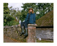 NAVY ~ Barbour 30th Anniversary Cropped Liddesdale Jacket MSRP$330 British Chic