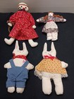 4 Antique Handmade Plush Early 1900's Rag Dolls — photo 1