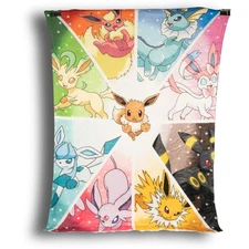 Pokemon Eevee Evolution Blanket Throw Fleece 45" Soft Cozy Bed Couch Throw
