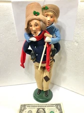 Christmas Village Carolers Bob Carrying Tiny Tim with Cane Figurines Byers 2005!