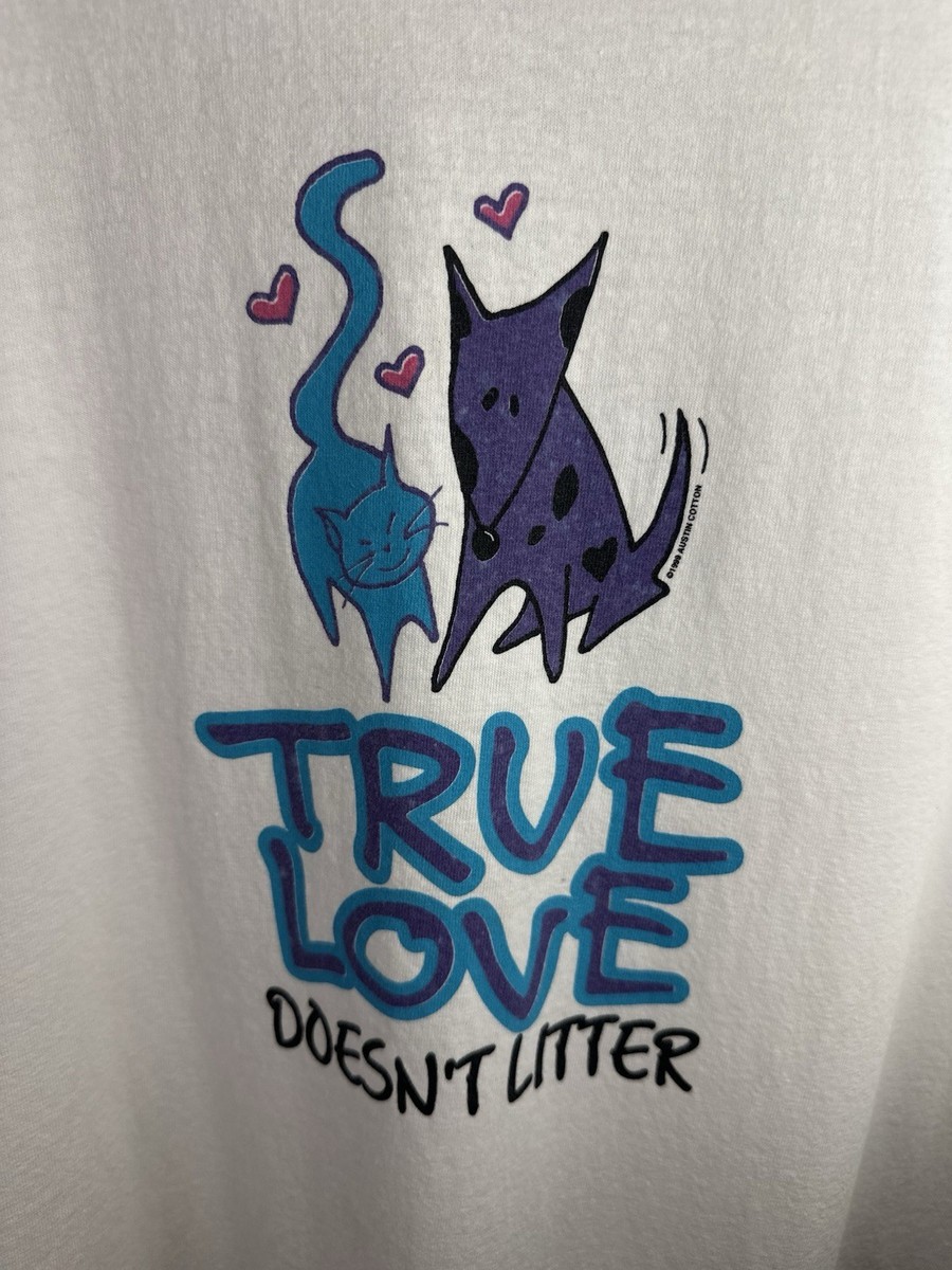 Vintage AAA True Love Doesn’t Litter Animal Rescue T-Shirt Size XXL 90s Cat Dog View 5