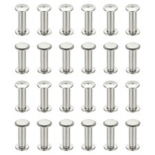 24 Sets Chicago Screws, 6x20mm DxH Phillips Binding Post Screw Rivets,Silver