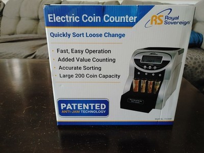Royal Sovereign FS-550D Electric Coin Counter, Anti-Jam, 200 Coin Capacity