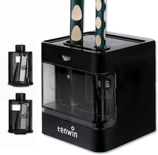 Temperamatite Elettrico, Doppia Alimentazione, Adatto per Temperamatite Portatil