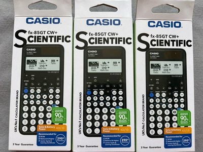 3 x Casio fx-85 GT CW+ wissenschaftlicher Solarrechner - neuestes Modell 90% recycelt