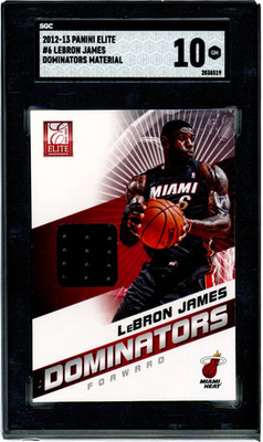 2012-13 Panini Elite Lebron James 6 Dominators Patch Game Worn Miami Heat SGC 10