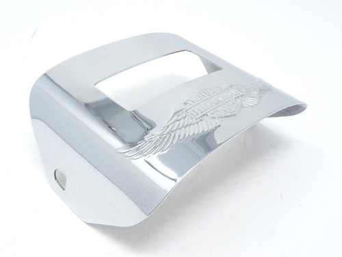 GENUINE HARLEY DAVIDSON CHROME EAGLE WING LOGO TAIL LIGHT VISOR 68011-88T NICE!