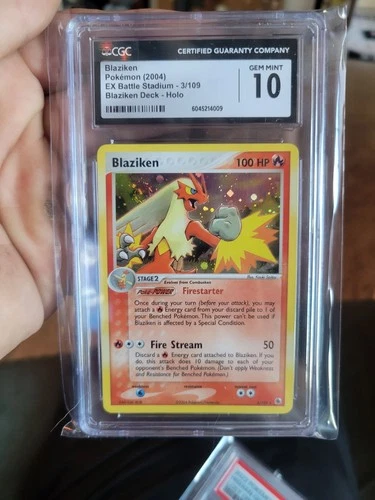 Pokemon Card Blaziken 2004 EX Battle Stadium Holo Card 3/109 CGC 10 GEM MintRARE