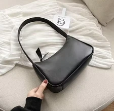 Fashion Retro Casual Soft PU Leather Women Shoulder Underarm Bags Solid Color