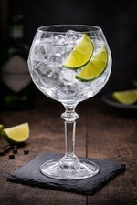 Hendrick’s Gin Balloon Glass Geometric Faceted Goblet Logo On Base Cocktails