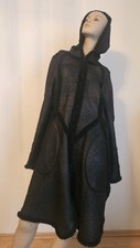 Walter Krines Berlin Krinès  Mantel mit Kapuze, elegant  Gr. 36 schwarz