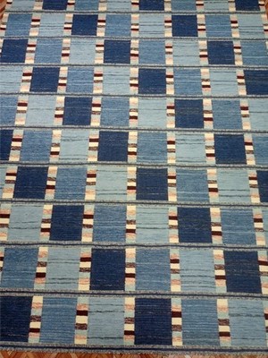 Rugs 5x8 8x10 Swedish Marianne Richter inspired Blue Kilim Rug Wool Rug Living