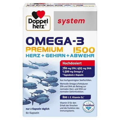 Doppelherz system Omega-3 Premium 1500, 60 Stk., PZN 17173986