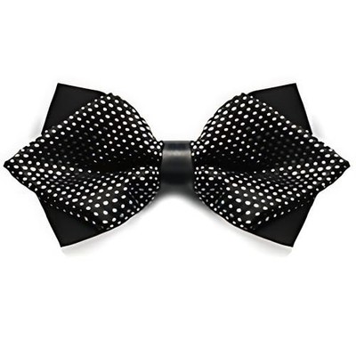 SUPKID Men's Bow Tie-Exquisite Pointed Design with High Black / Bright Spot
