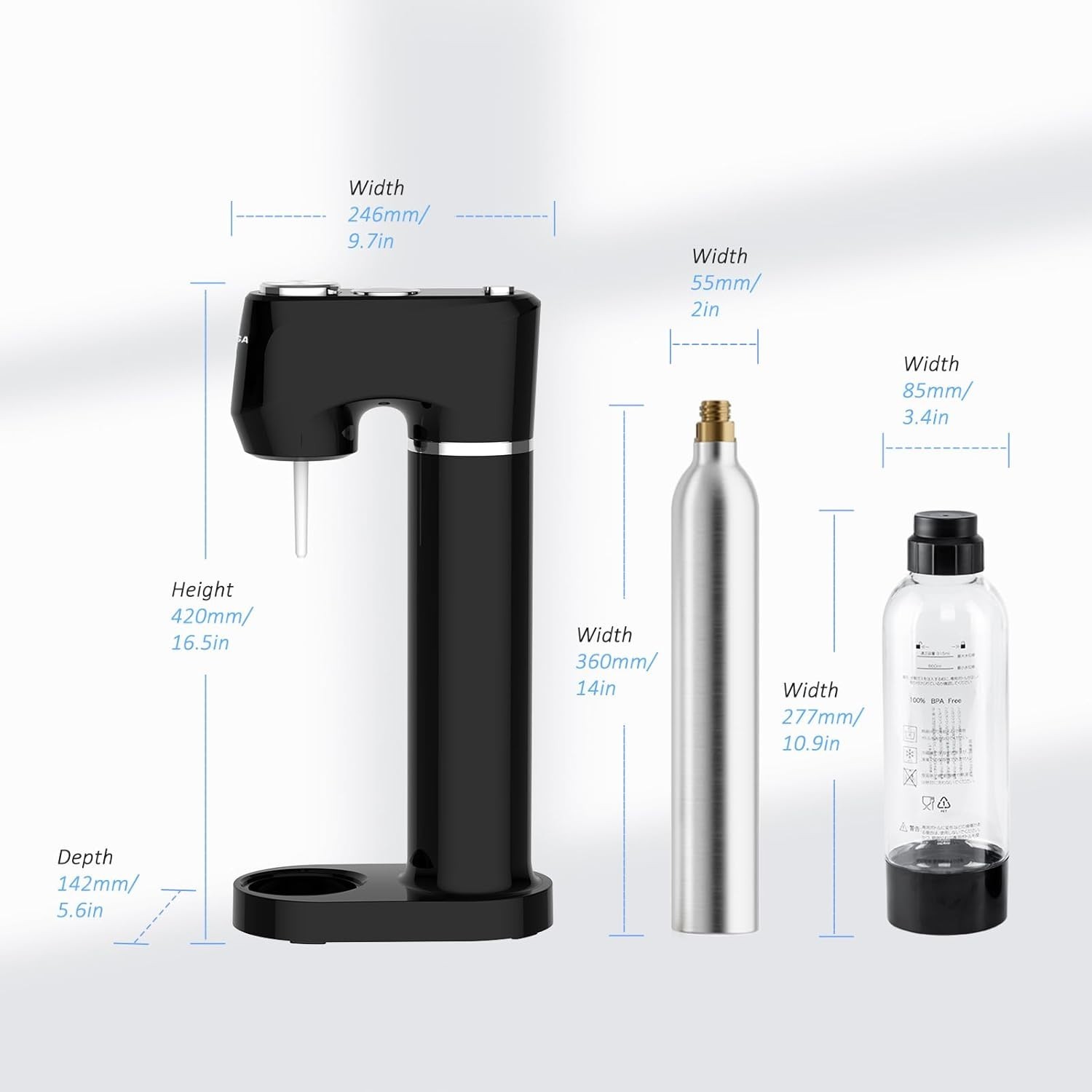 Compact Manual Carbonated Drink Maker: Healthy Home Soda Fountain with 1L Bottle