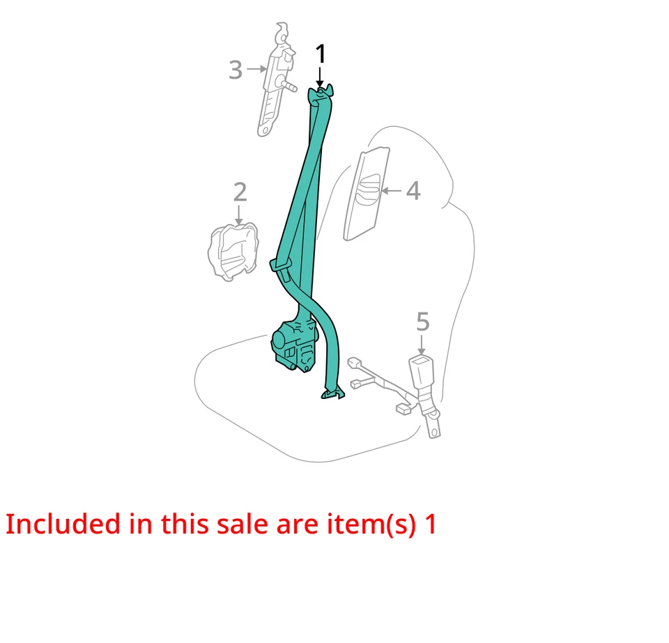 Seat Belt Front Bucket Japan Built Passenger Fits 10-12 LEXUS RX350 6779498 Foto 3 de 4