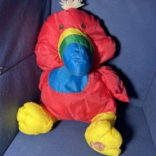 Vintage Fisher Price Puffalump Wild Things Toucan Parrot Nylon Stuffed Toy 1987