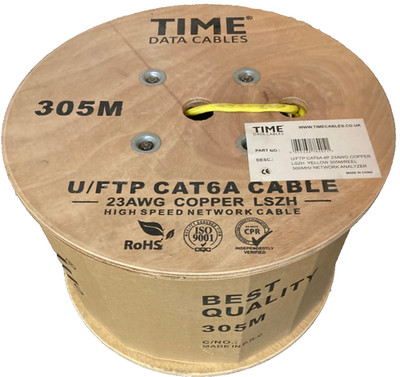 UFTP Cat6A Ethernet Netzwerkkabel 305m KUPFER 23AWG LSZH Low Smoke Zero Halogen