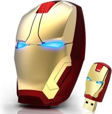 IRON MAN MASK Mouse, 2.4 G Portable Ergonomic Optical Wireless Mouse with USB
