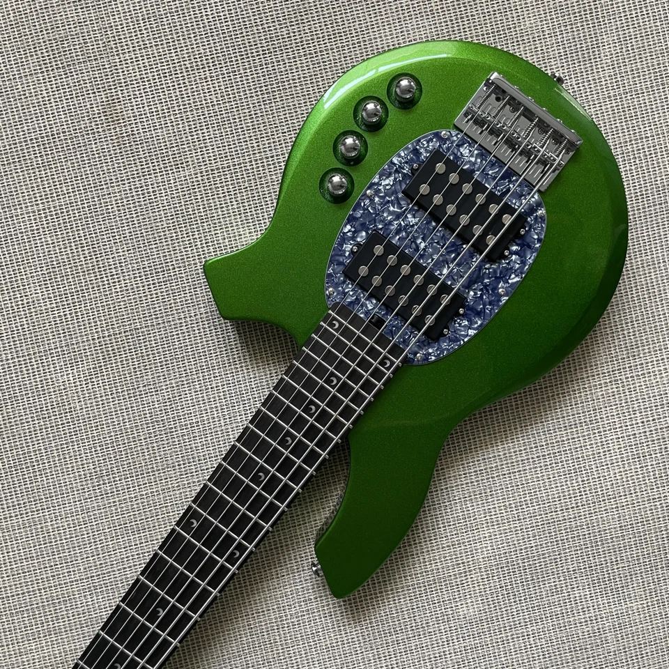 Металлический зеленый специальной формы электрическая бас-гитара активный палисандровый гриф - Изображение 3 из 4