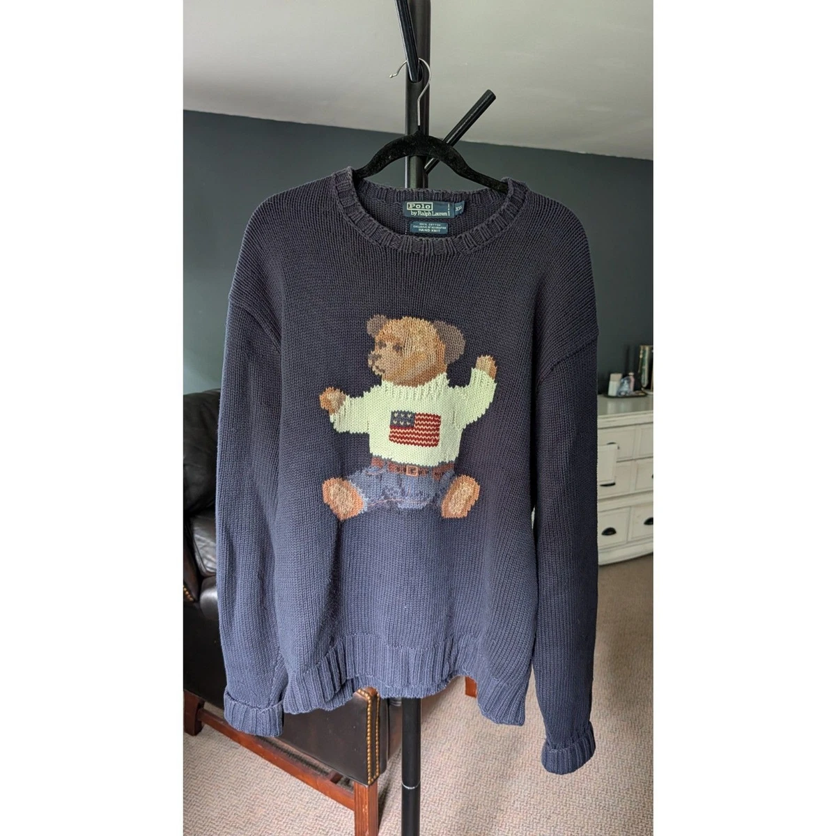 Vintage Polo Ralph Lauren Bear Sweater In Men'S Vintage Sweaters