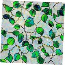 Window Privacy Film Stained Glass Decorative Static Cling 23.5*78.5 Green&blue