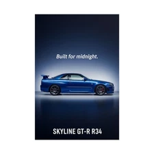 Nissan Skyline GT-R R34 Poster – JDM Legend Wall Art Print Midnight Racing Decor