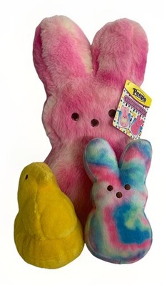 Peeps Dan Dee Just Born 2005 Bean Bag plush toy Bunny Chick Tag Easter Lot Of 3