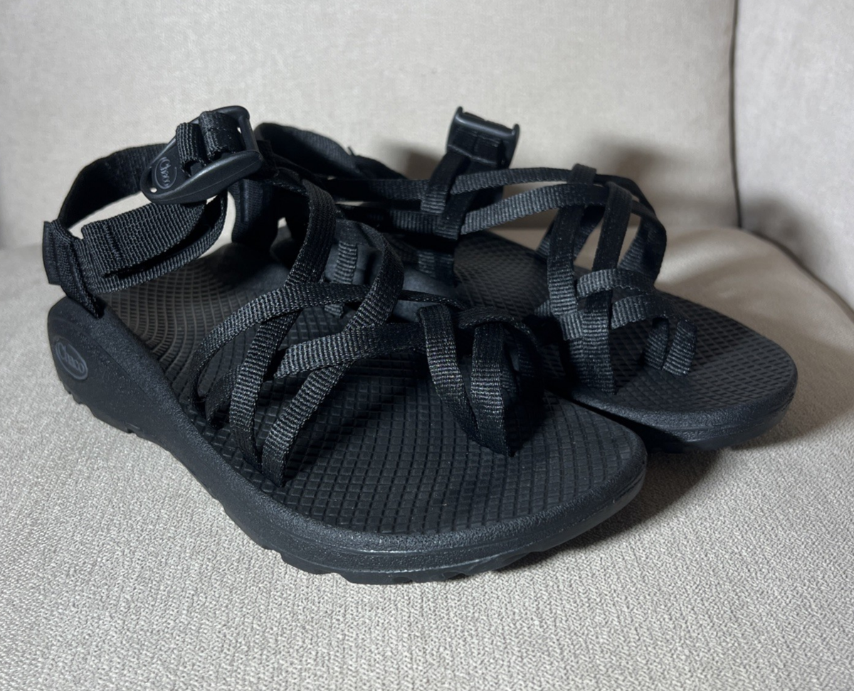 Chaco Solid Black ZX2 Womens Strappy Outdoor Adjustable Sandals