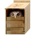 Owl House Cedar - Prebuilt Barn & Screech Owl Nesting Box - Easy Hang & Clean.