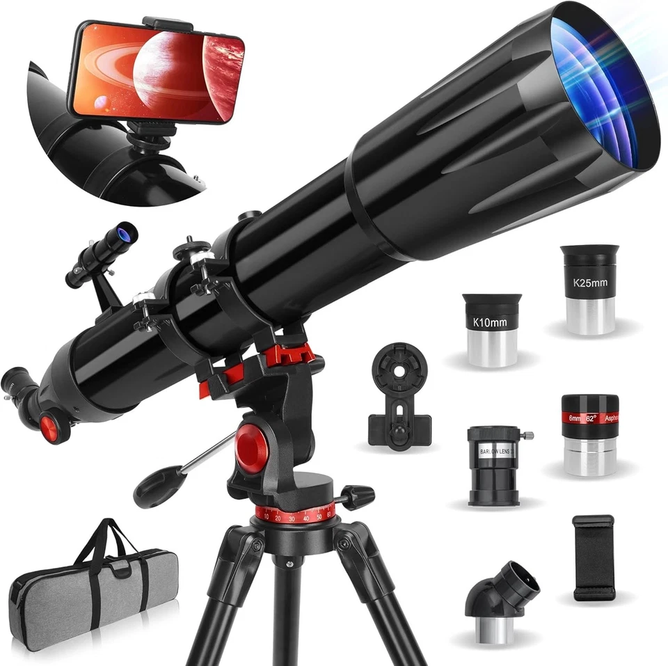 High Power Telescope for Adults Kids Beginners 90mm Aperture 900mm - Image 3 of 4