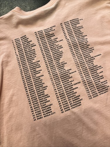 Camisa De Colección Años 90 Bay City FOE Eagles Club Michigan Aeries Mapa de Ubicación Rosa XL - Imagen 9 de 9