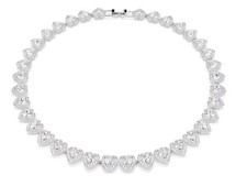 Ariana Grande x Swarovski necklace Mixed cuts, Heart, White, Rhodium plated