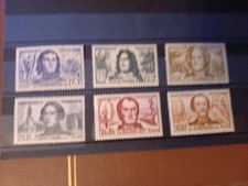 FRANCE 1959 SÉRIE CÉLÉBRITÉS  YT n° 1207 à 1212  Neufs ★★ luxe / MNH
