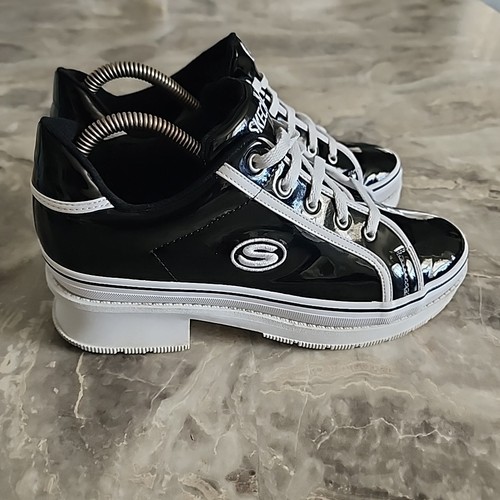 Skechers Heartbeats Loud Sneakers Women 8 Black Synthetic Y2K Chunky Heel 74362 - Picture 2 of 9