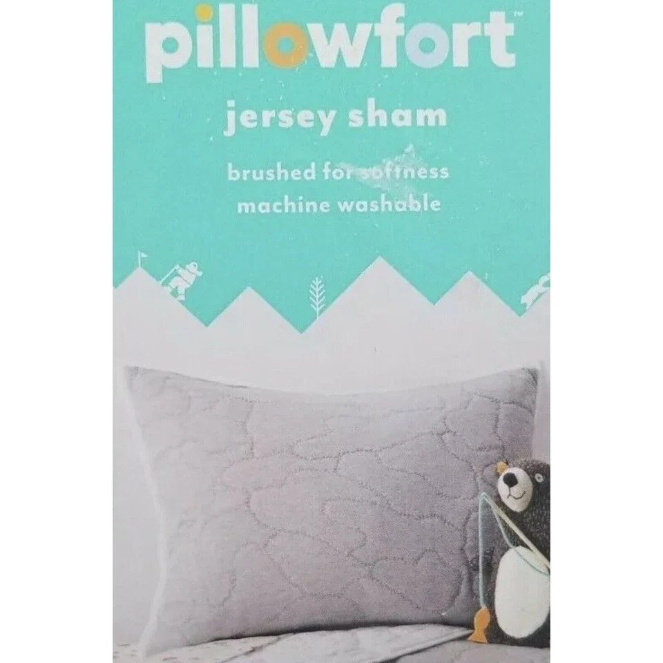 Jersey Pillowfort gris y blanco estándar falso decoración de habitación Foto 3 de 4