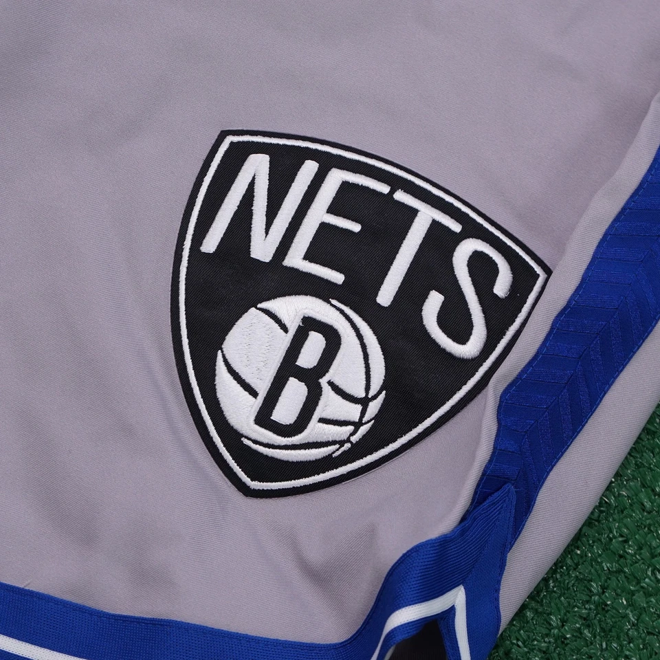 2016-17 Brooklyn Nets NBA Adidas Authentic On-Court Rev 30 Alt Grey Game Shorts - Image 3 of 4