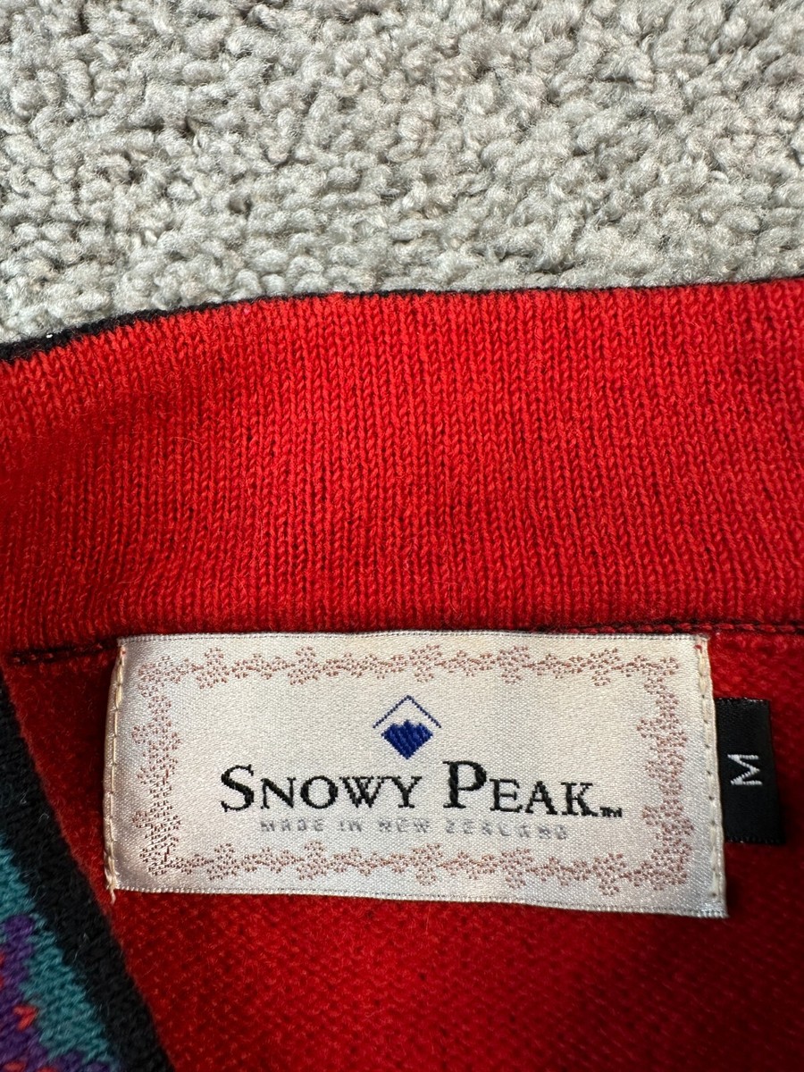 VINTAGE Snowy Peak New Zealand Sweater Womens M Red Blue VINTAGE Snowy Peak New Zealand Sweater Womens M Red Blue