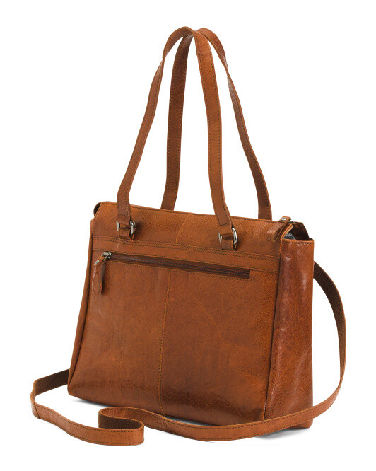 SPIKES & SPARROW Dark Brown Leather Working Shopper Tote