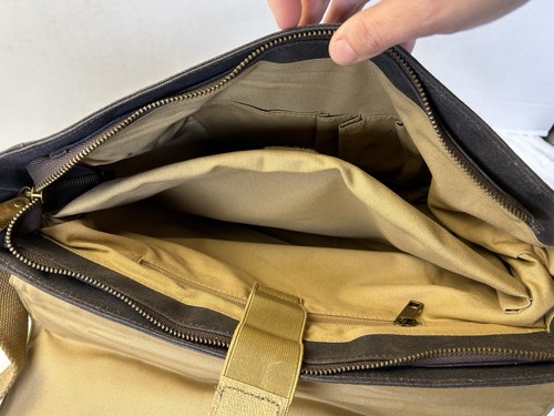 Messenger Bag Men’s Leather Canvas Laptop Briefcase Crossbody Shoulder Logo - Picture 9 of 13